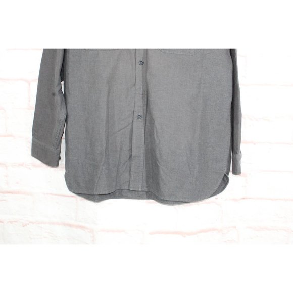 LL Bean Gray Heather Traditional Fit Chamois Collared Warmer Shirt Size XL - Picture 3 of 8